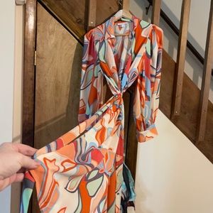 Retro style button down maxi dress